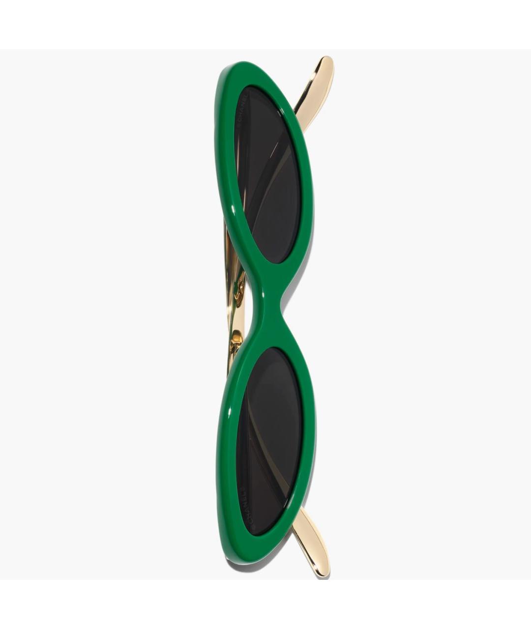 CHANEL Зеленые пластиковые солнцезащитные очки, фото 3