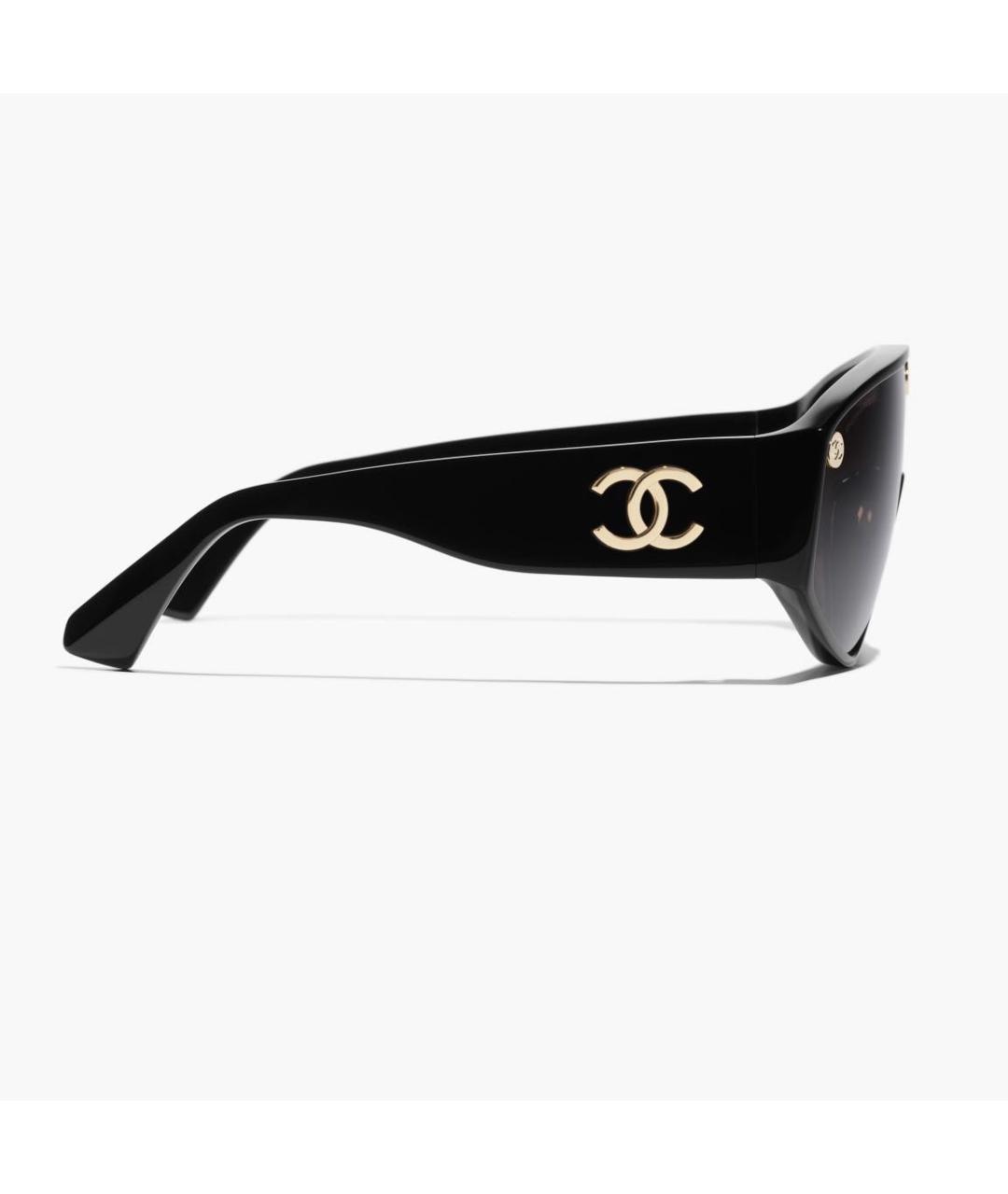 CHANEL Черные пластиковые солнцезащитные очки, фото 3