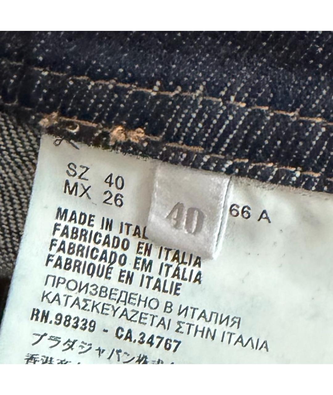 PRADA Темно-синяя деним юбка миди, фото 5