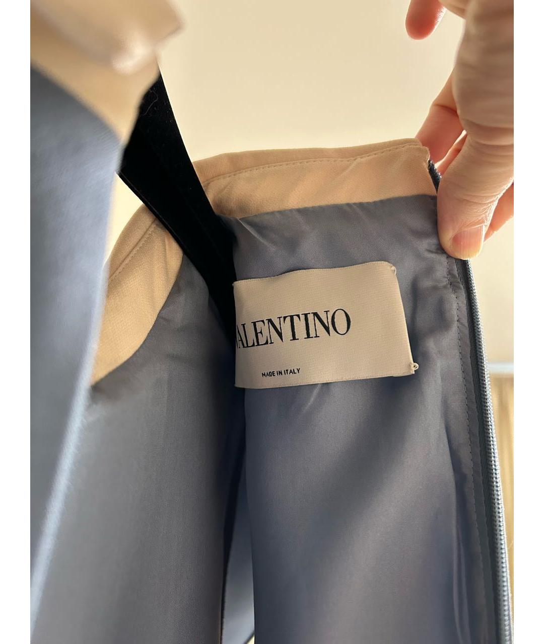 VALENTINO Голубое шелковое повседневное платье, фото 3