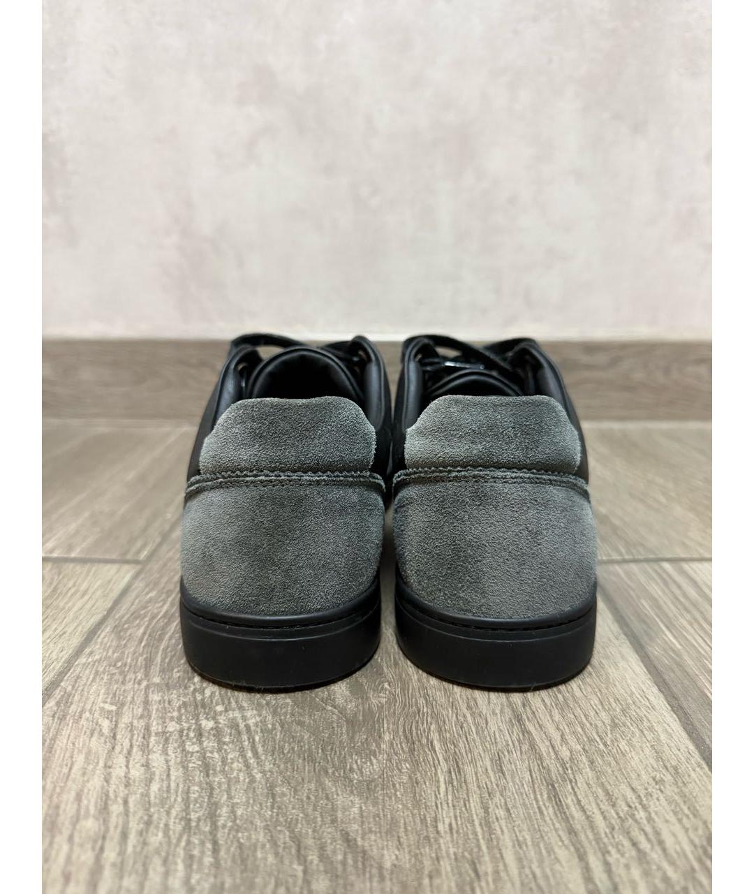DOLCE&GABBANA Черные кожаные кеды, фото 4