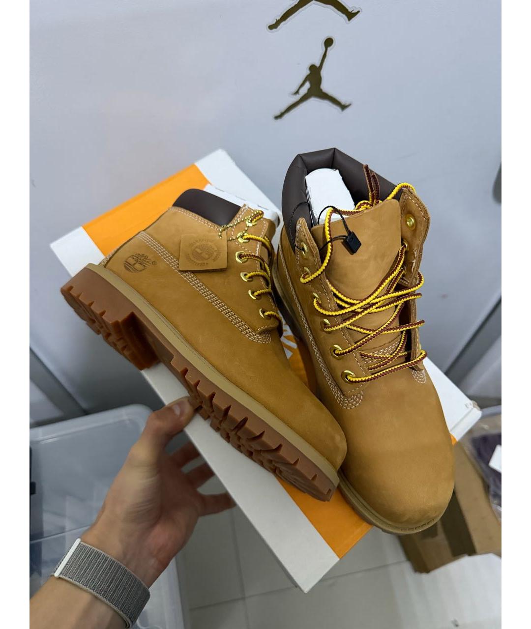 TIMBERLAND Горчичные нубуковые ботинки, фото 5