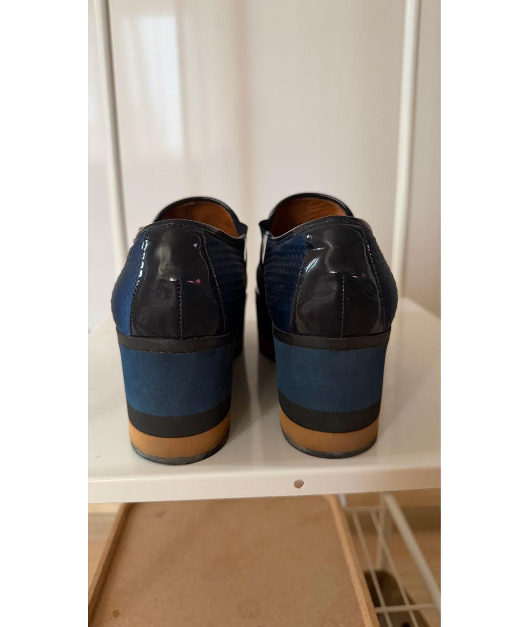 FENDI Синие ботинки из лакированной кожи, фото 4