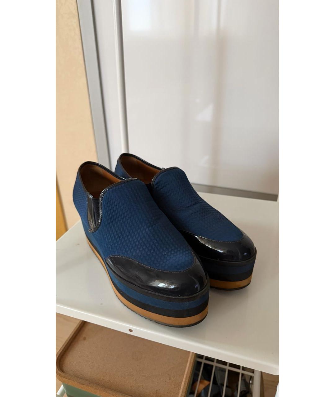 FENDI Синие ботинки из лакированной кожи, фото 5