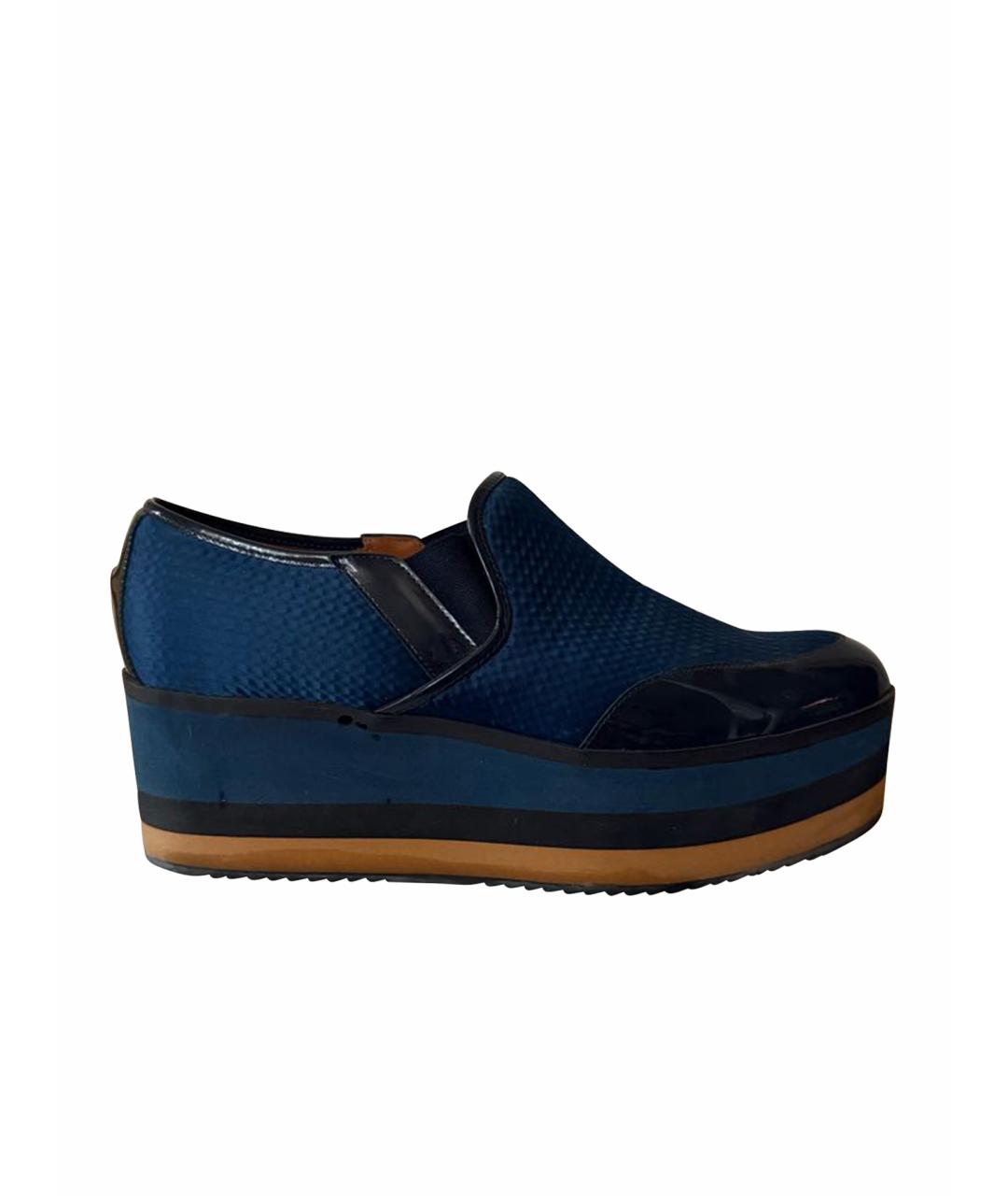 FENDI Синие ботинки из лакированной кожи, фото 1