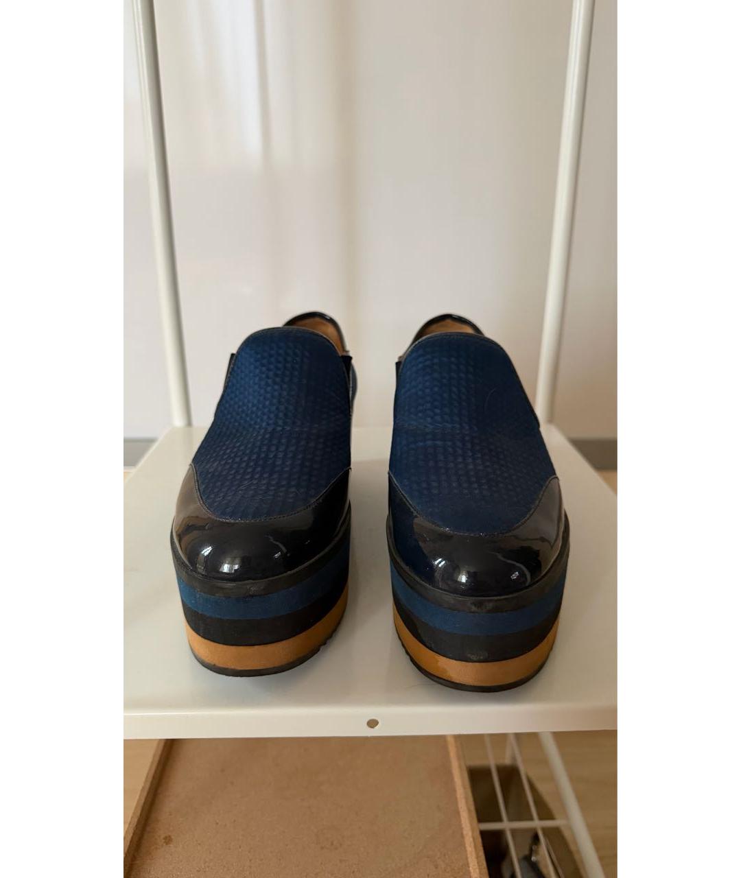 FENDI Синие ботинки из лакированной кожи, фото 2