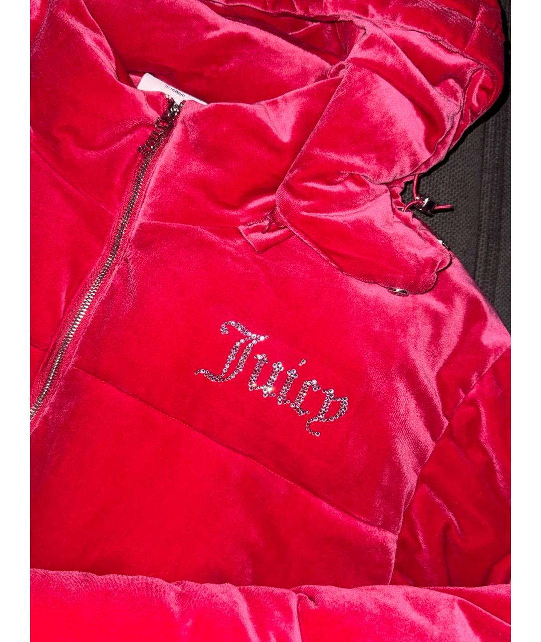 JUICY COUTURE Розовый велюровый пуховик, фото 4