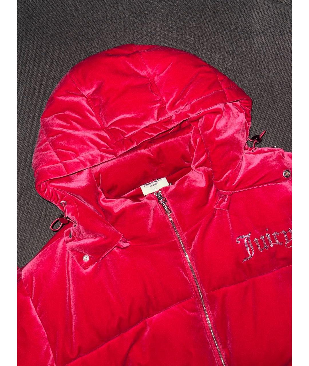 JUICY COUTURE Розовый велюровый пуховик, фото 5