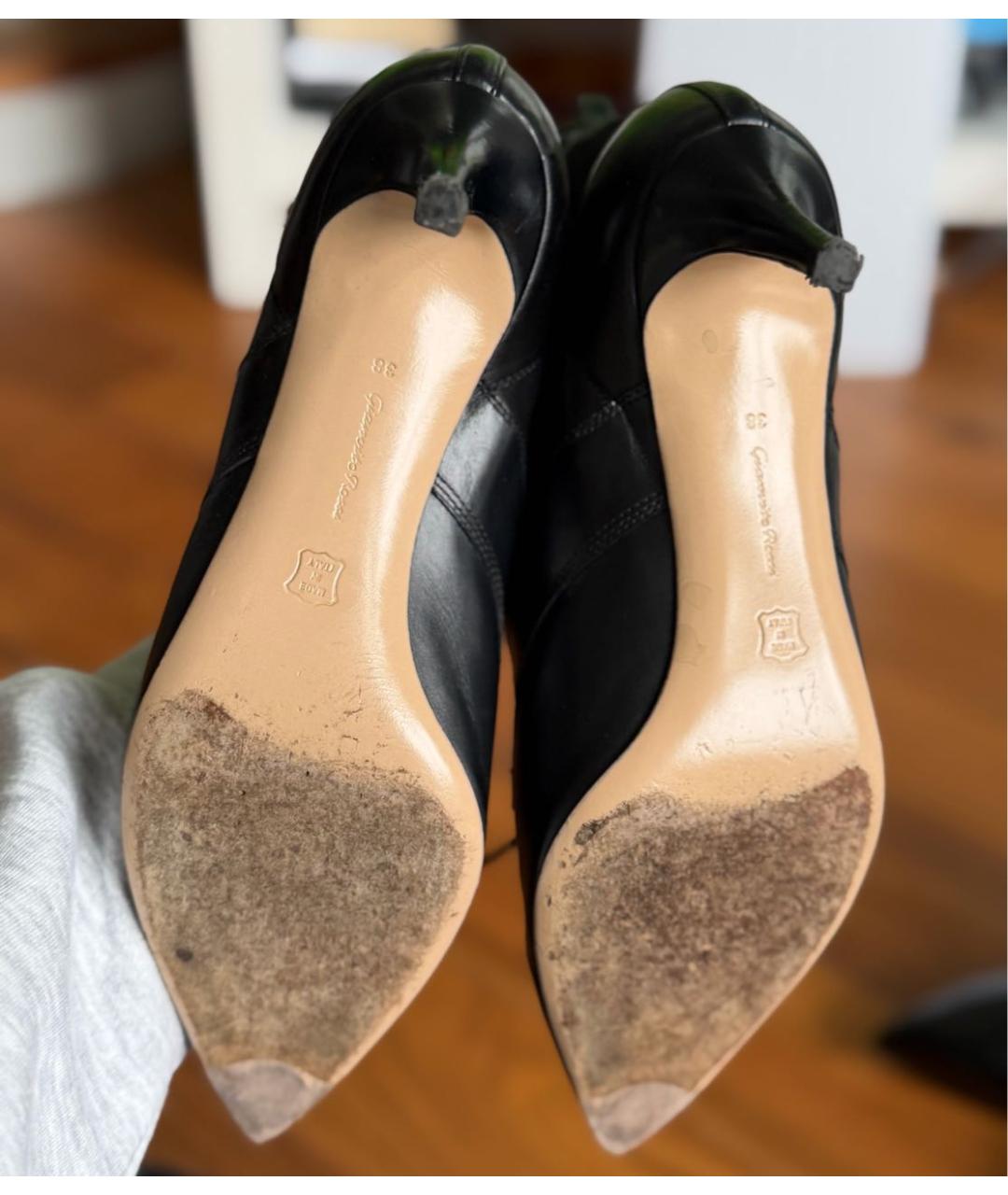 GIANVITO ROSSI Черные кожаные ботильоны, фото 5