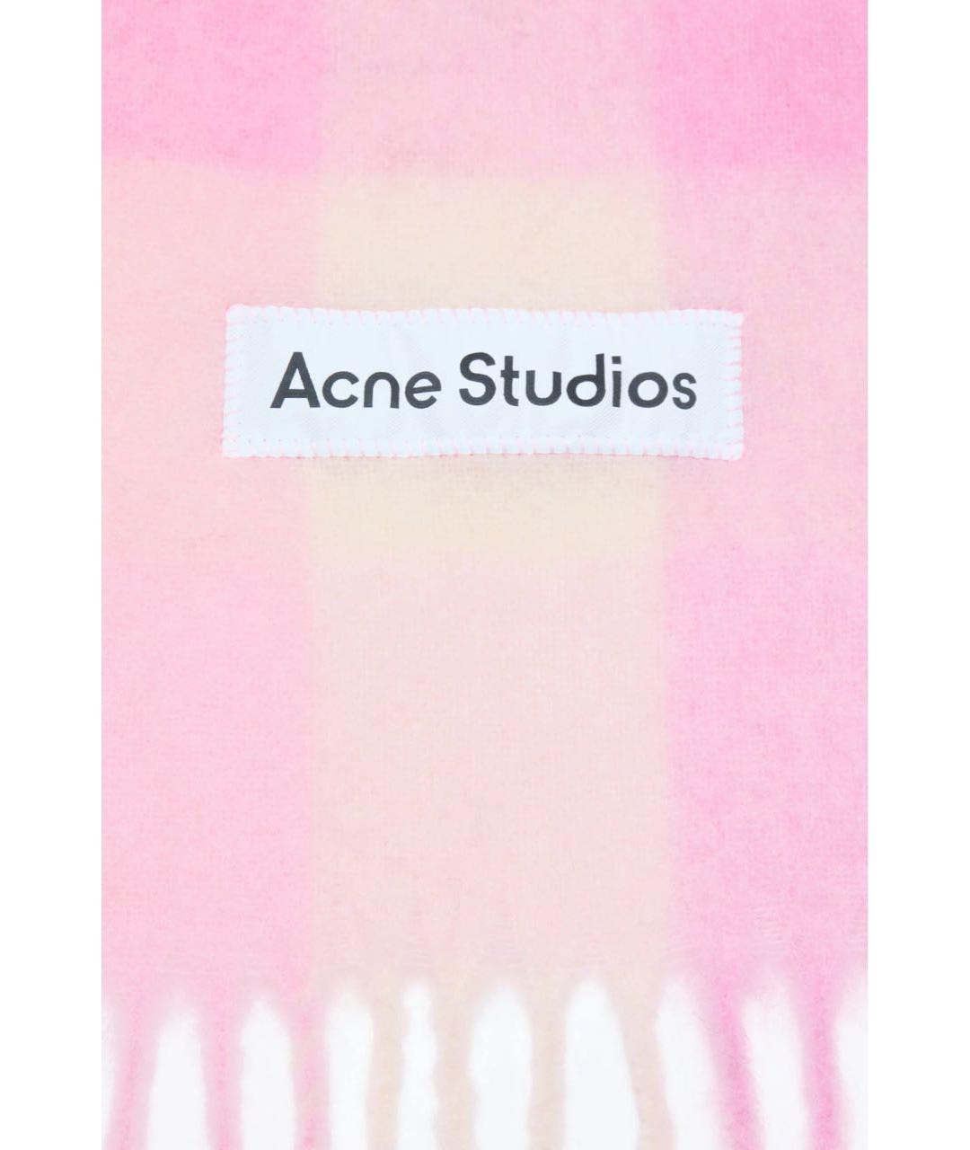 ACNE STUDIOS Розовый шерстяной шарф, фото 4
