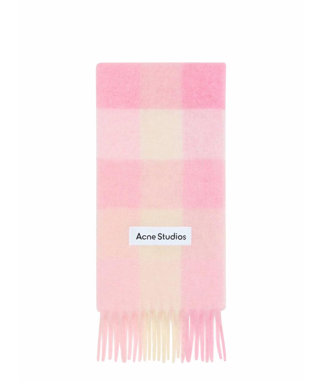 ACNE STUDIOS Розовый шерстяной шарф, фото 1