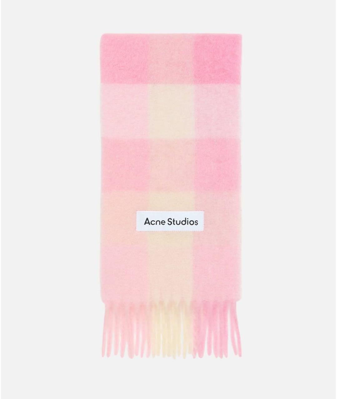 ACNE STUDIOS Розовый шерстяной шарф, фото 5