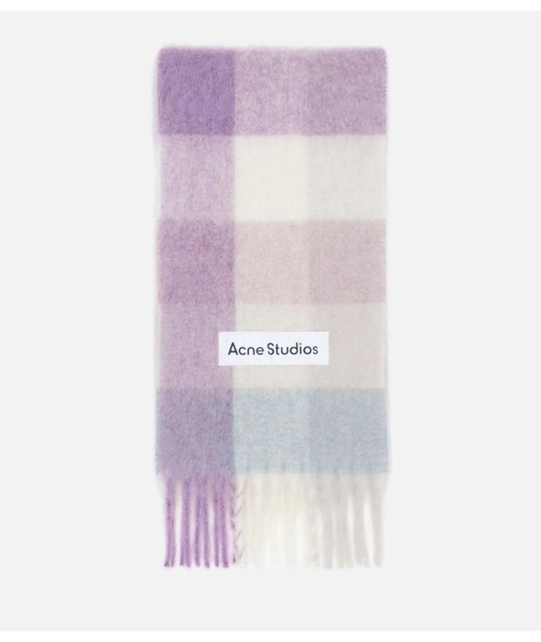ACNE STUDIOS Фиолетовый шерстяной шарф, фото 4