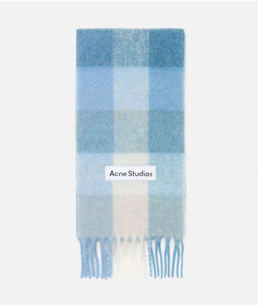 ACNE STUDIOS Голубой шерстяной шарф, фото 5