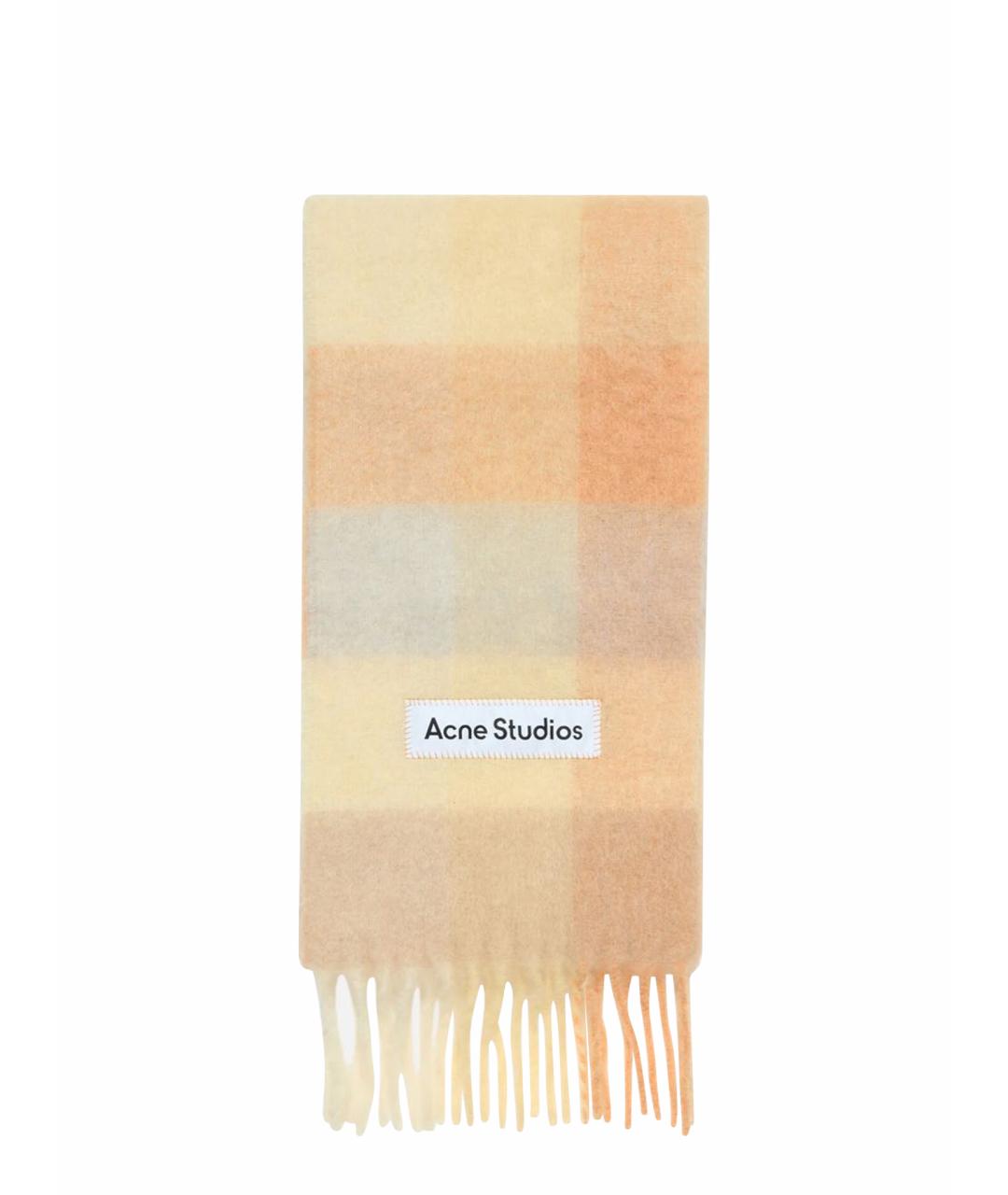 ACNE STUDIOS Желтый шерстяной шарф, фото 1