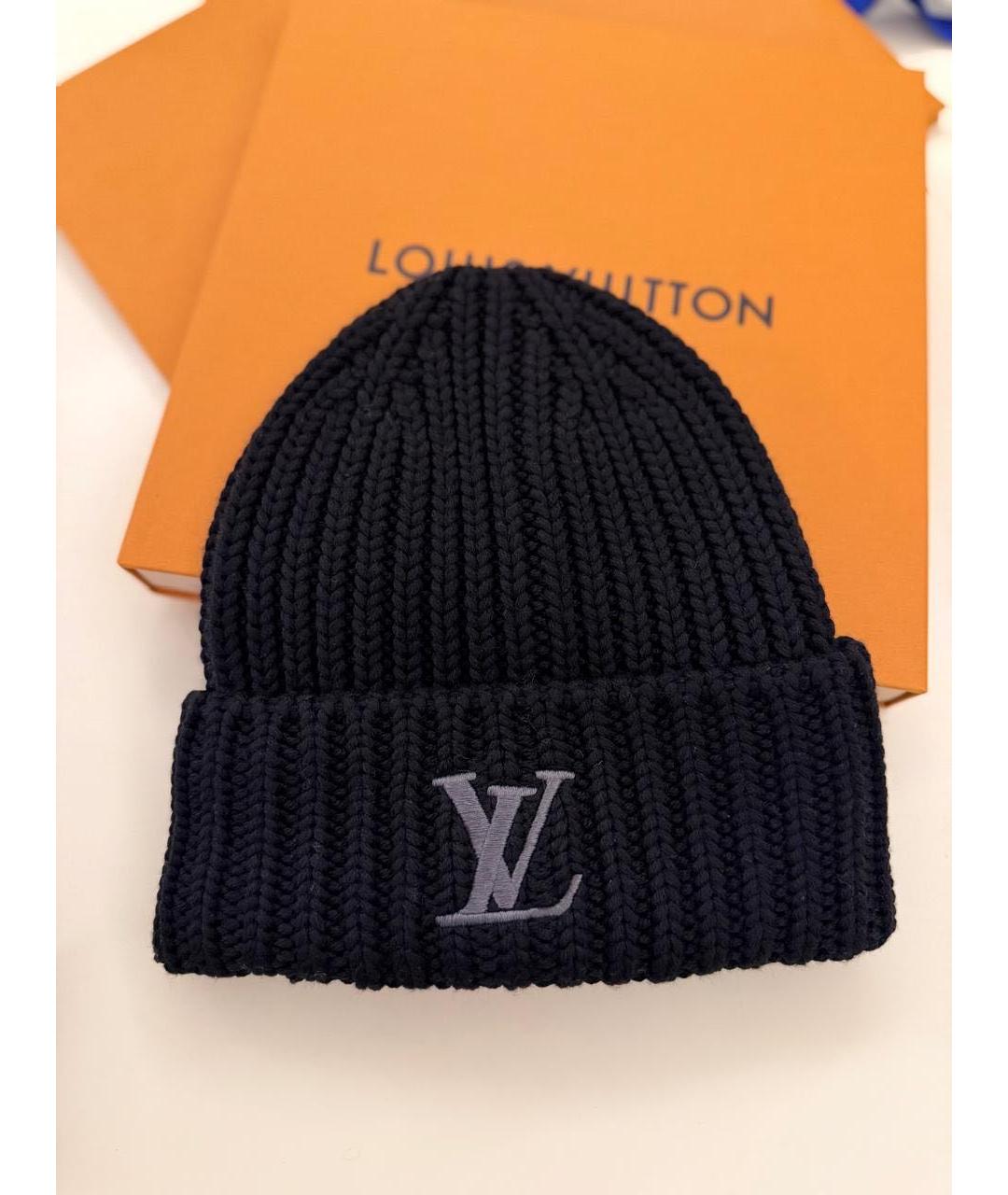 LOUIS VUITTON Черная шапка, фото 3
