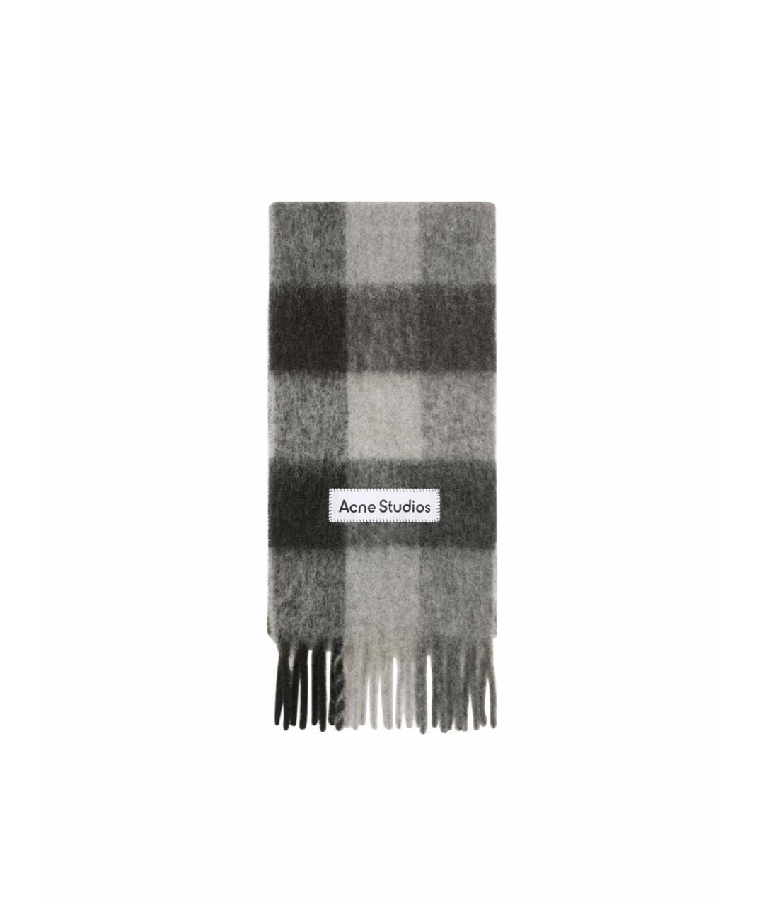 ACNE STUDIOS Серый шерстяной шарф, фото 1