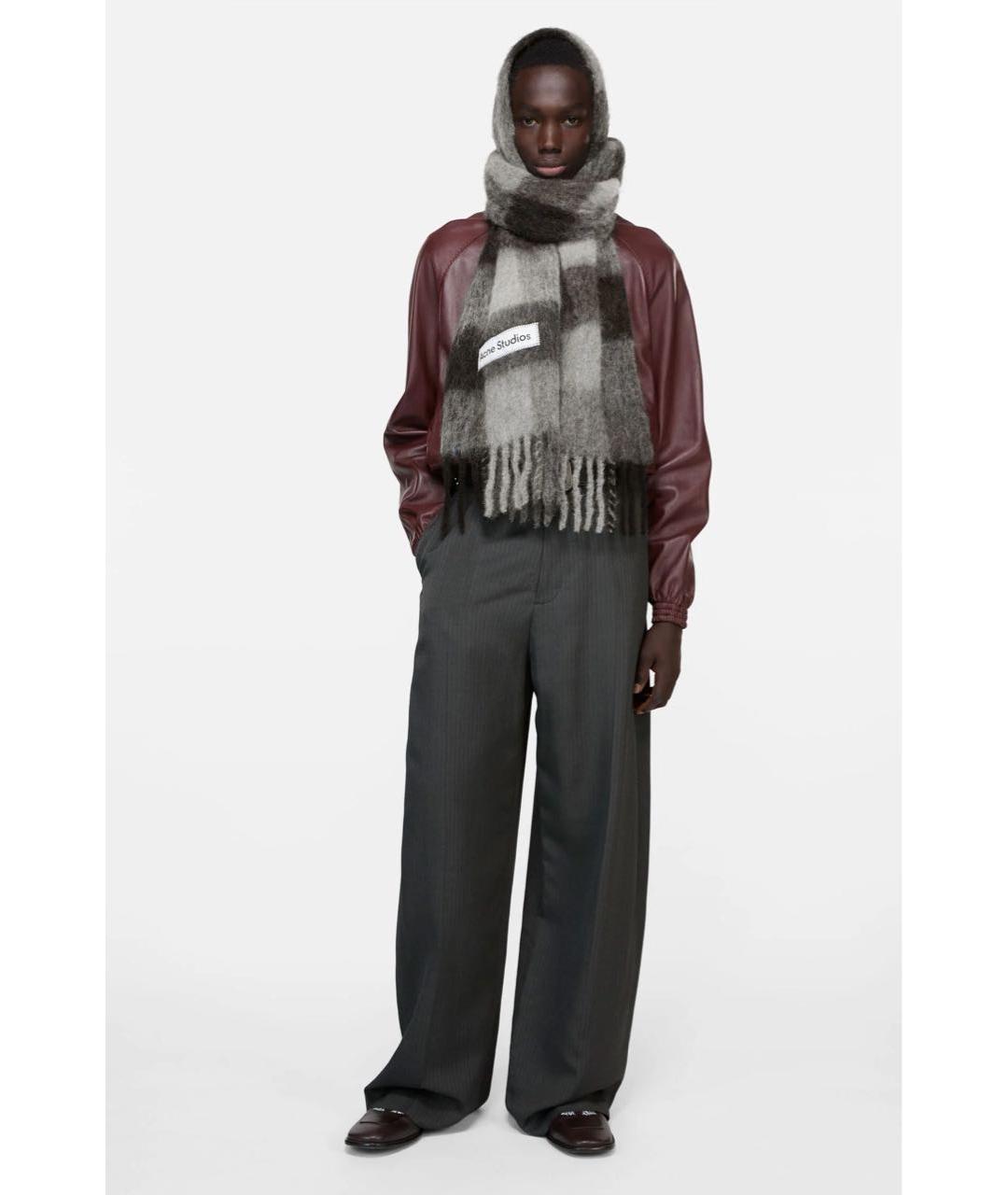 ACNE STUDIOS Серый шерстяной шарф, фото 2