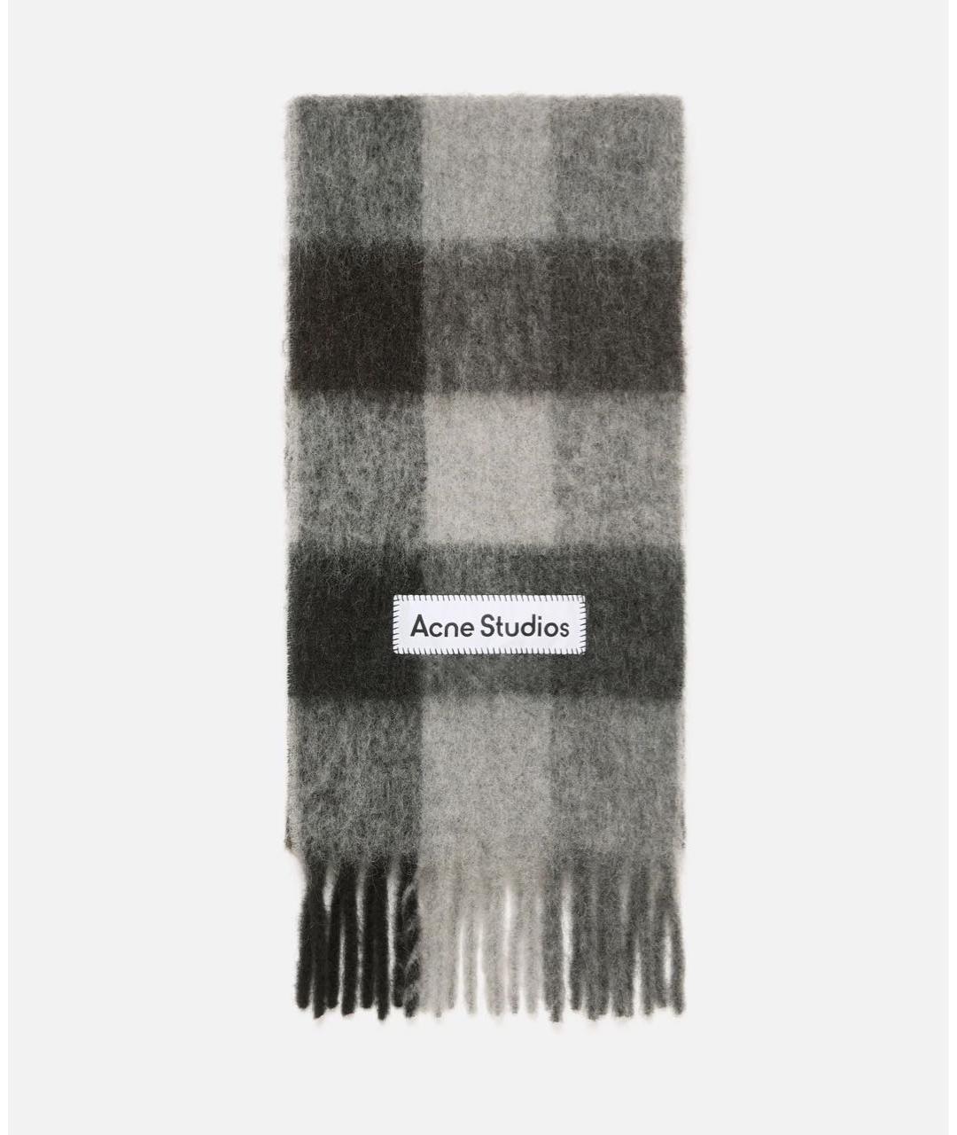 ACNE STUDIOS Серый шерстяной шарф, фото 5