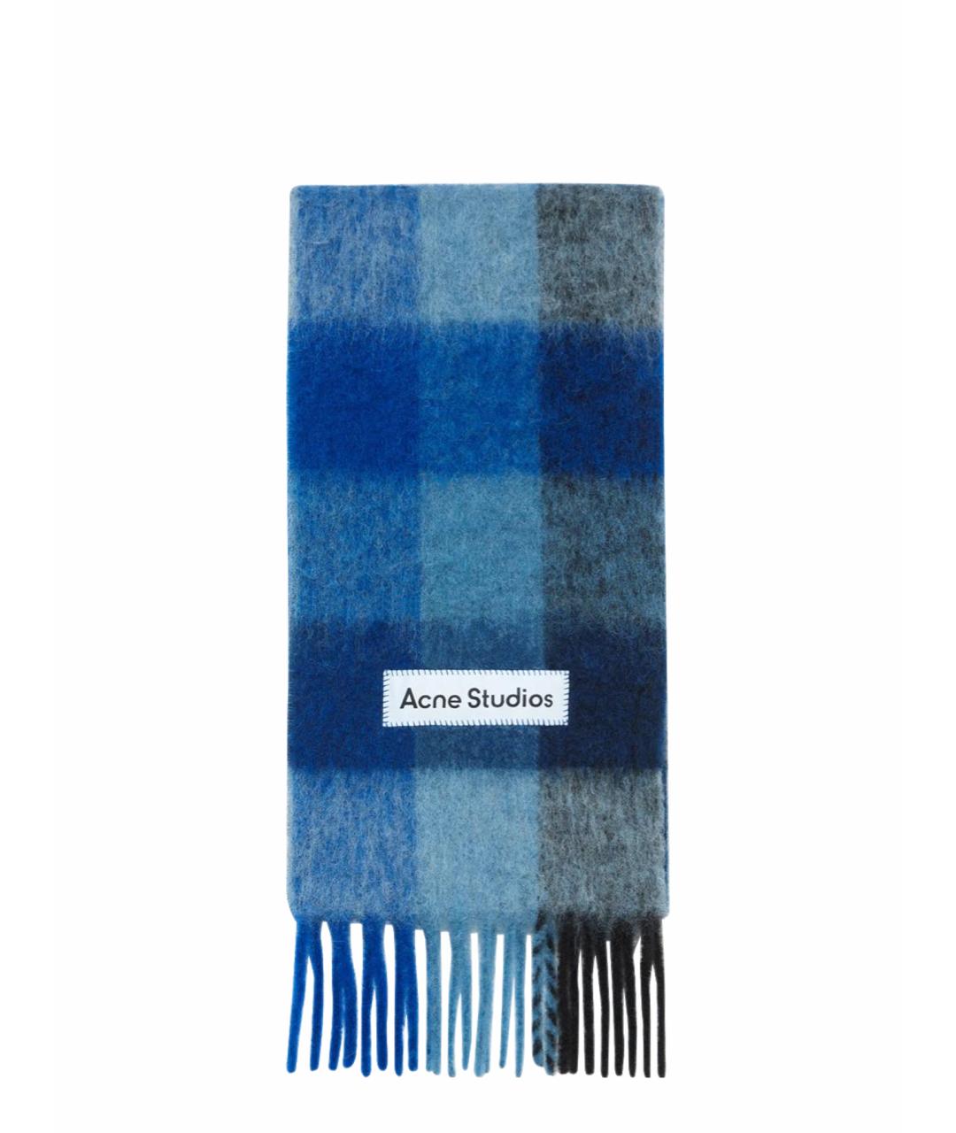 ACNE STUDIOS Синий шерстяной шарф, фото 5