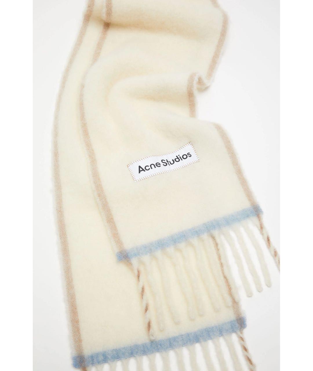 ACNE STUDIOS Бежевый шерстяной шарф, фото 2