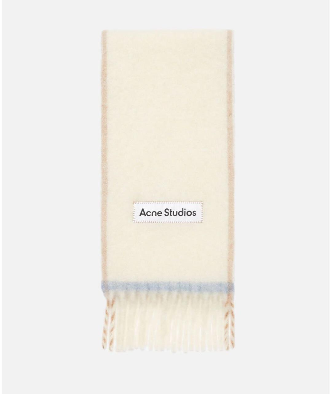ACNE STUDIOS Бежевый шерстяной шарф, фото 4