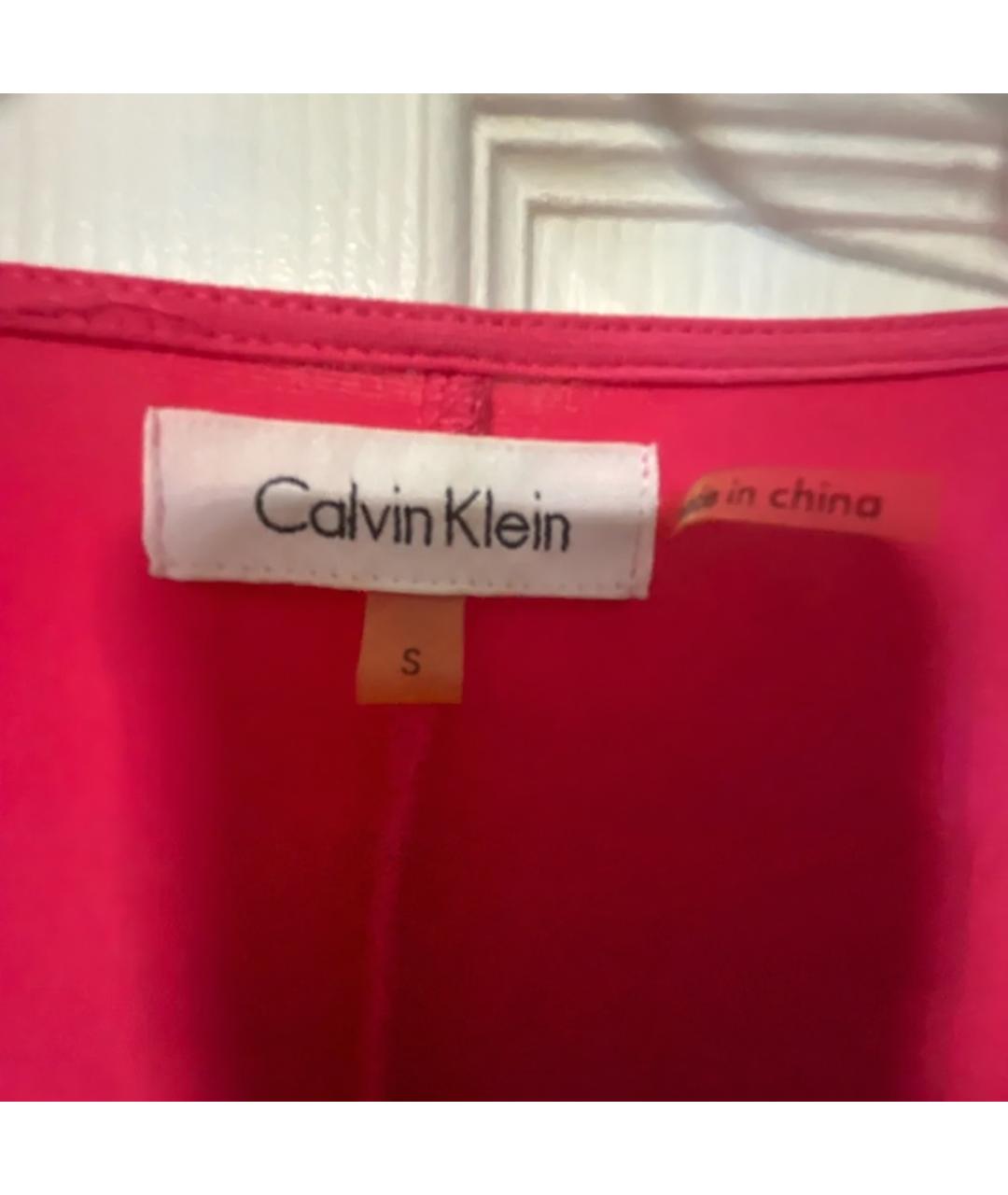 CALVIN KLEIN Розовое полиэстеровое коктейльное платье, фото 5