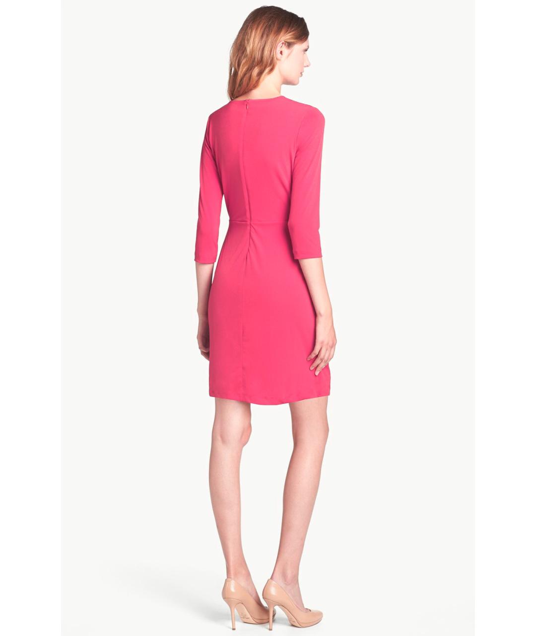 CALVIN KLEIN Розовое полиэстеровое коктейльное платье, фото 6