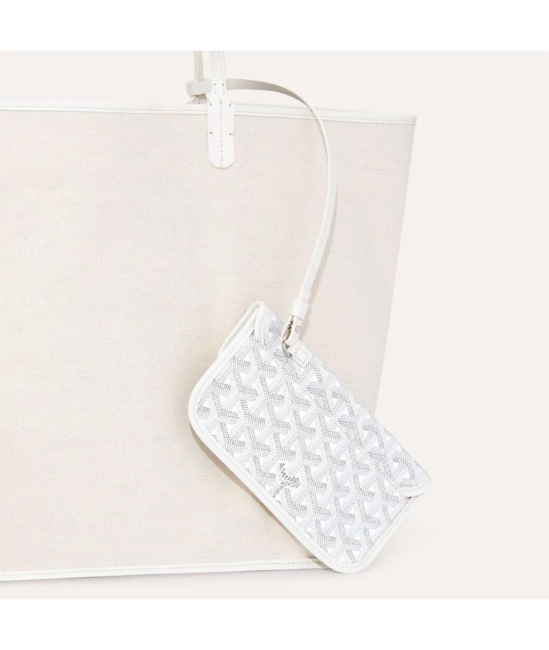 GOYARD Белая сумка тоут из канвы, фото 4