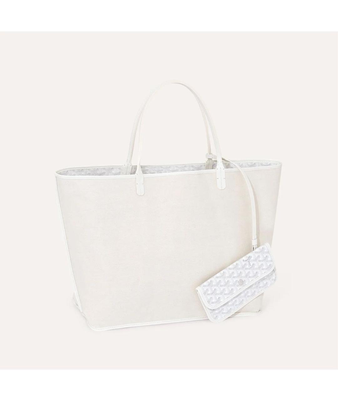 GOYARD Белая сумка тоут из канвы, фото 2
