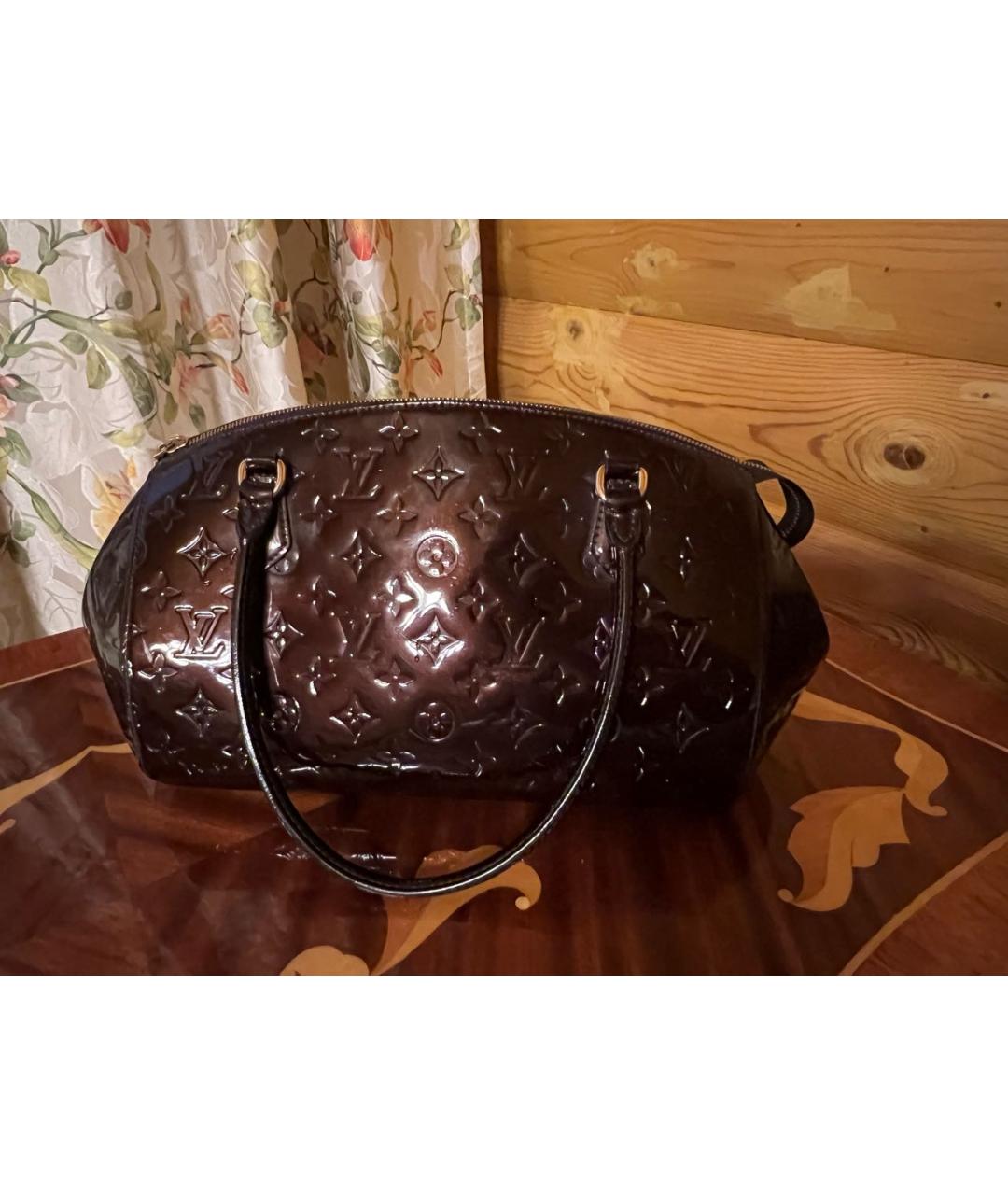 LOUIS VUITTON Бордовая сумка с короткими ручками из лакированной кожи, фото 2
