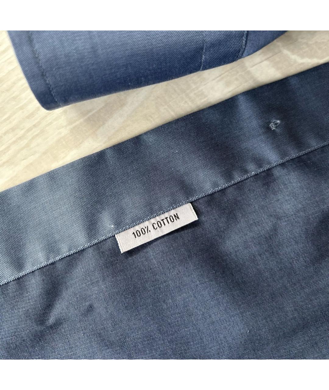 BRIONI Синяя хлопковая классическая рубашка, фото 5