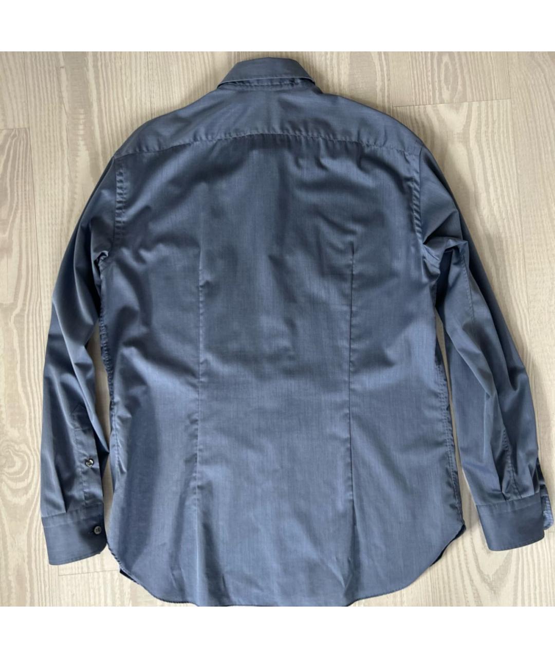 BRIONI Синяя хлопковая классическая рубашка, фото 2