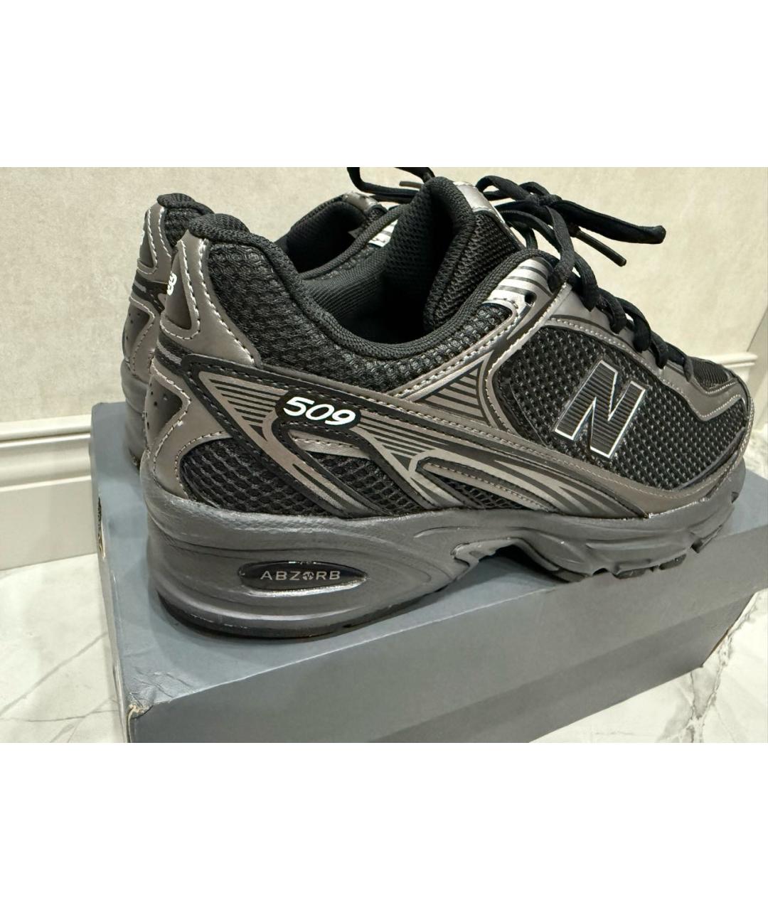 NEW BALANCE Черные текстильные низкие кроссовки / кеды, фото 2