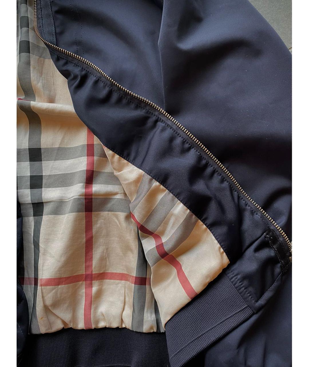BURBERRY Темно-синяя нейлоновая куртка, фото 2