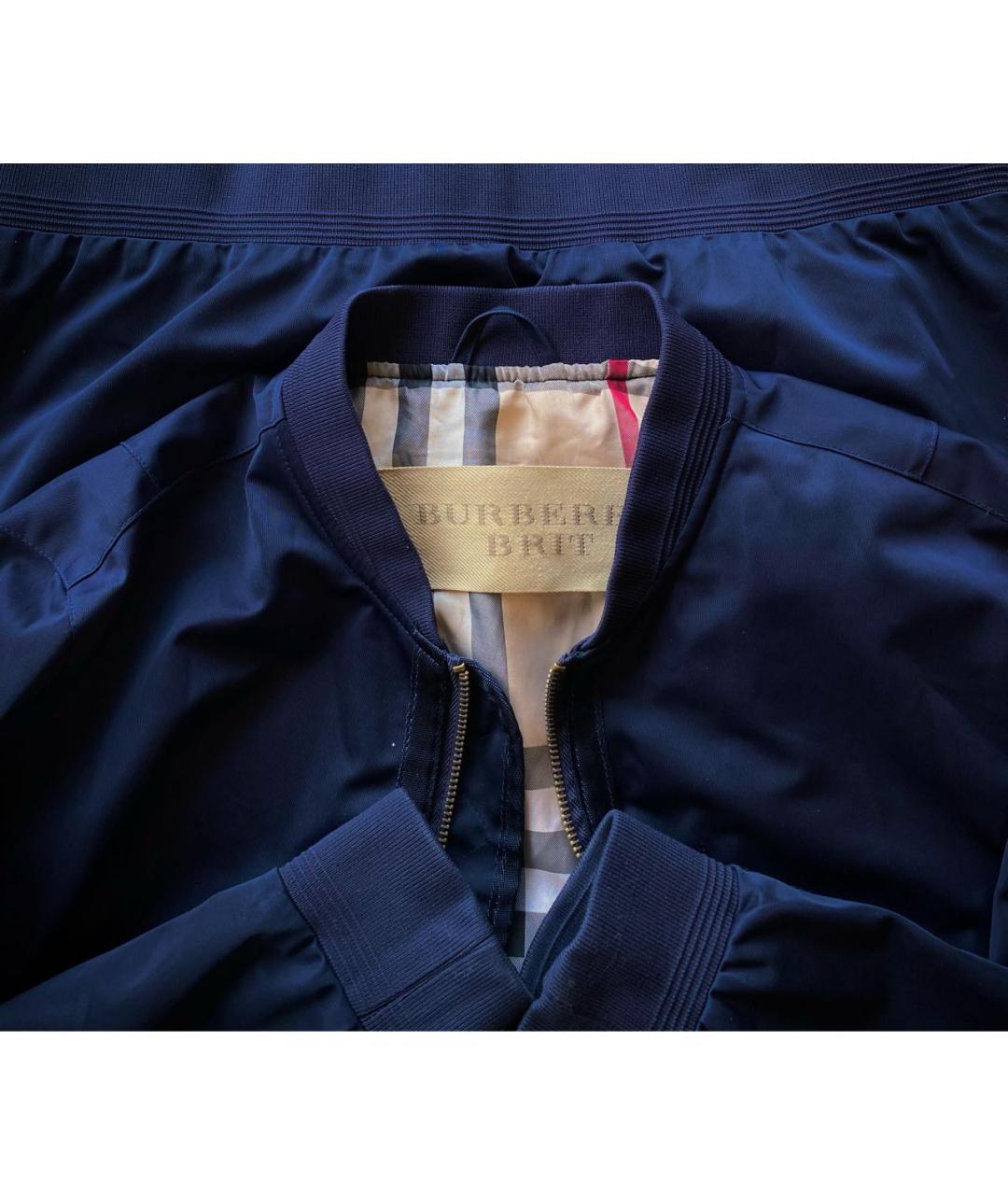 BURBERRY Темно-синяя нейлоновая куртка, фото 5