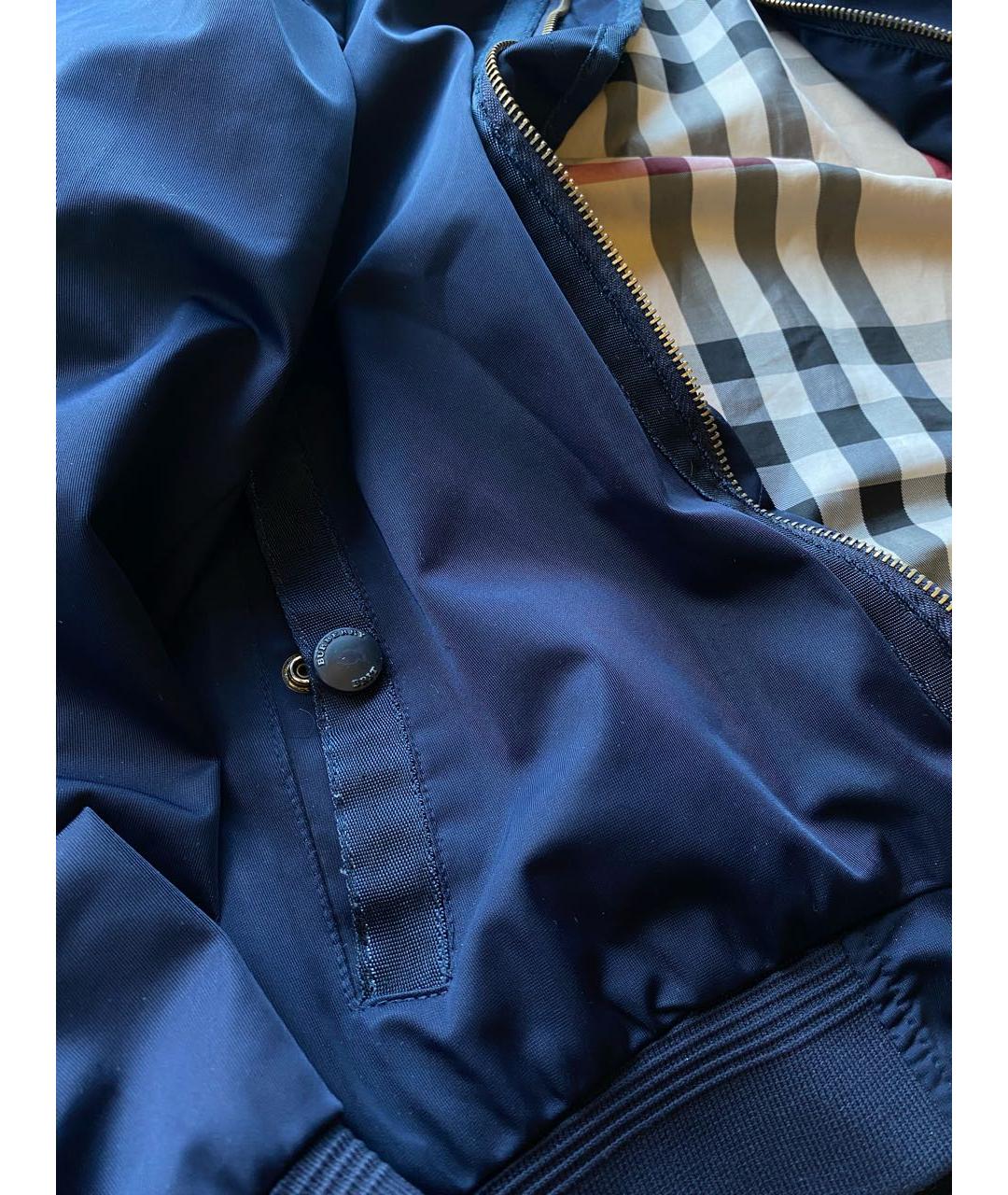 BURBERRY Темно-синяя нейлоновая куртка, фото 3