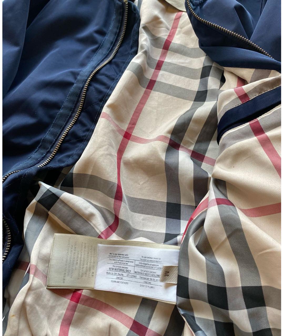BURBERRY Темно-синяя нейлоновая куртка, фото 4