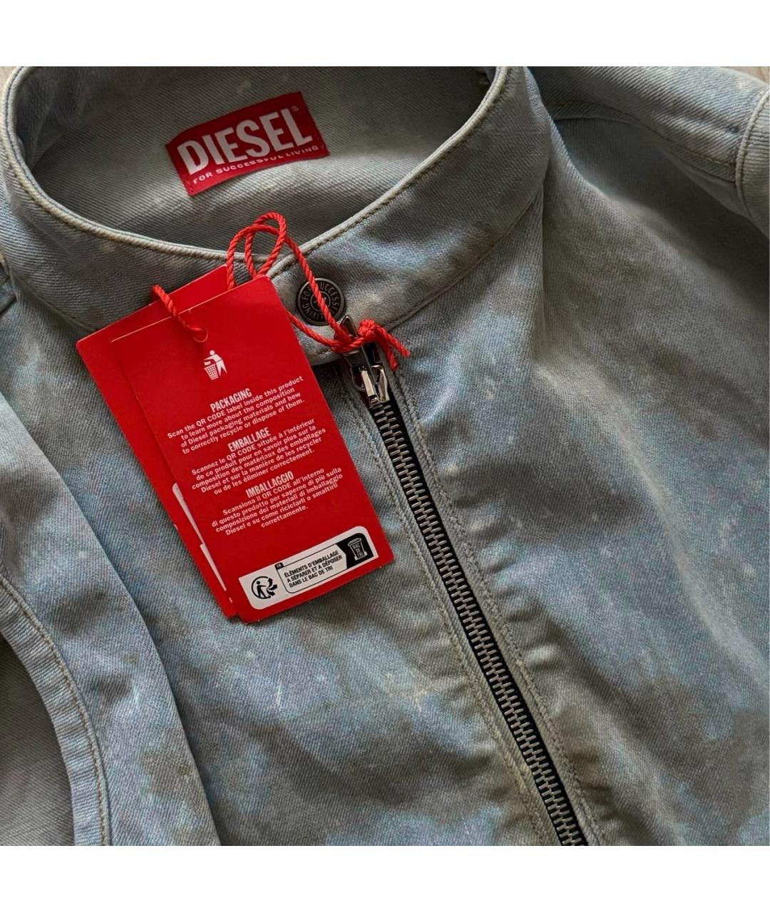 DIESEL Голубая хлопковая майка, фото 3