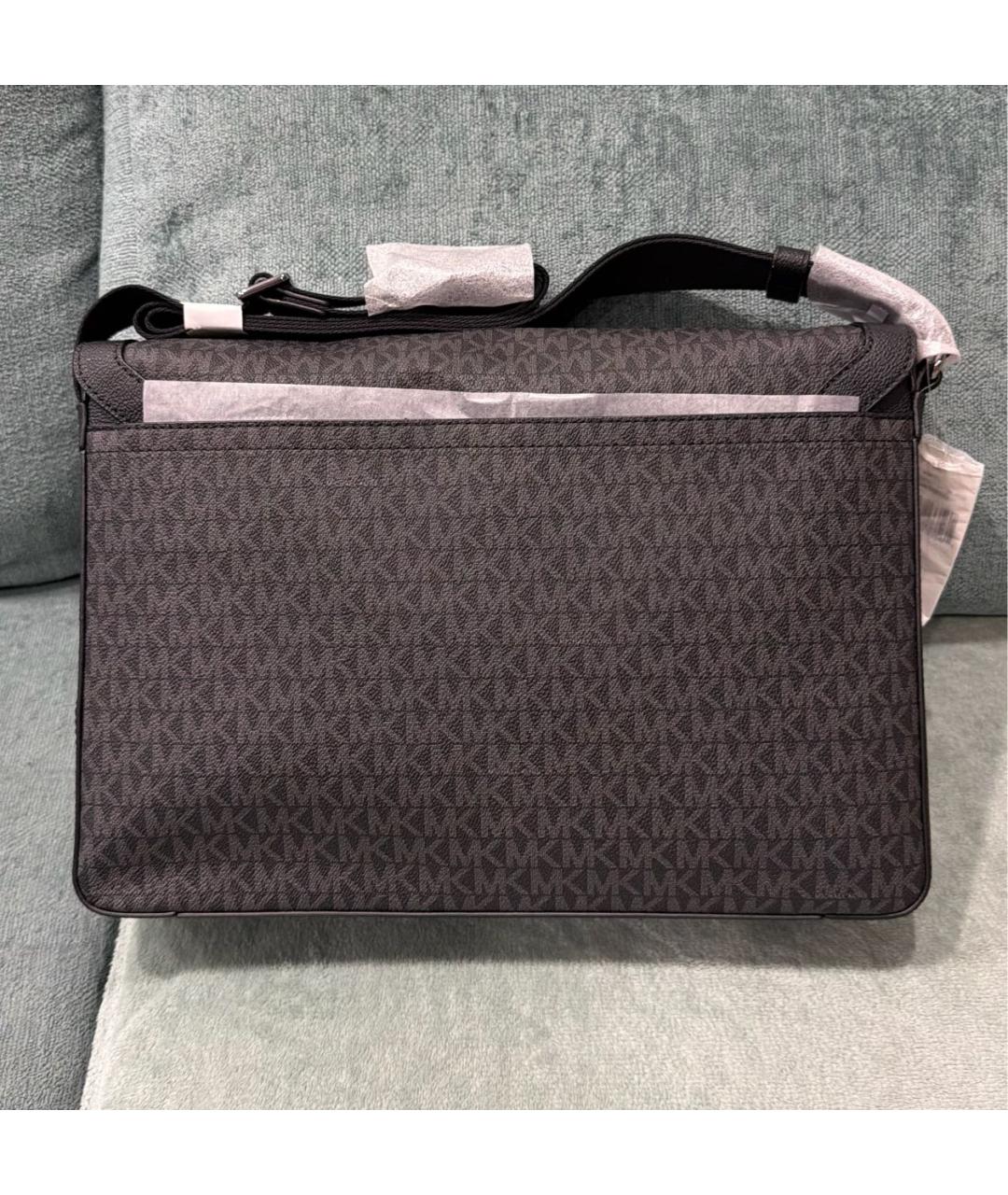 MICHAEL KORS Черный портфель из канвы, фото 3
