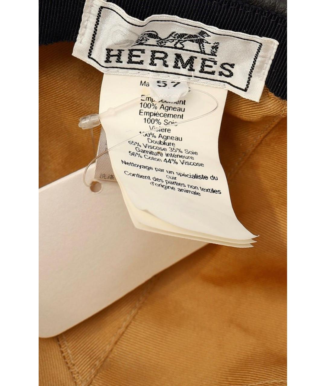 HERMES Черная кепка, фото 4