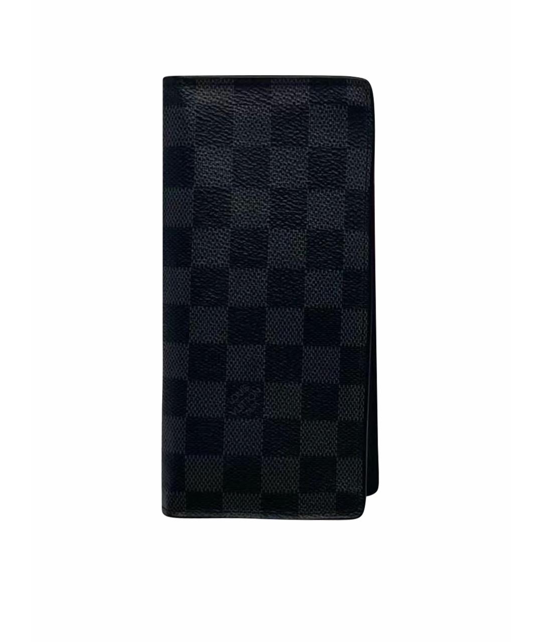 LOUIS VUITTON Черный кожаный кошелек, фото 1