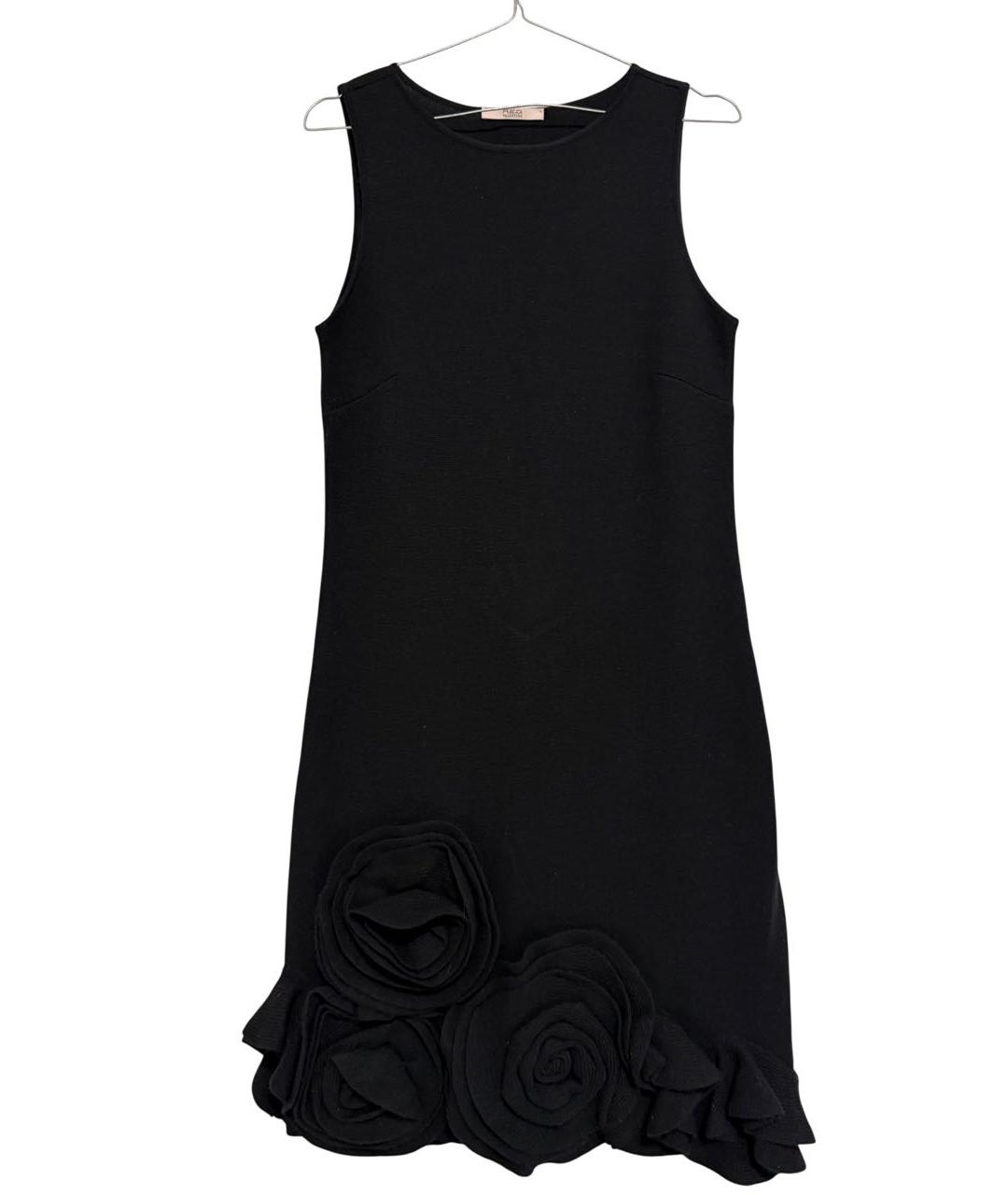 RED VALENTINO Черное шерстяное повседневное платье, фото 8