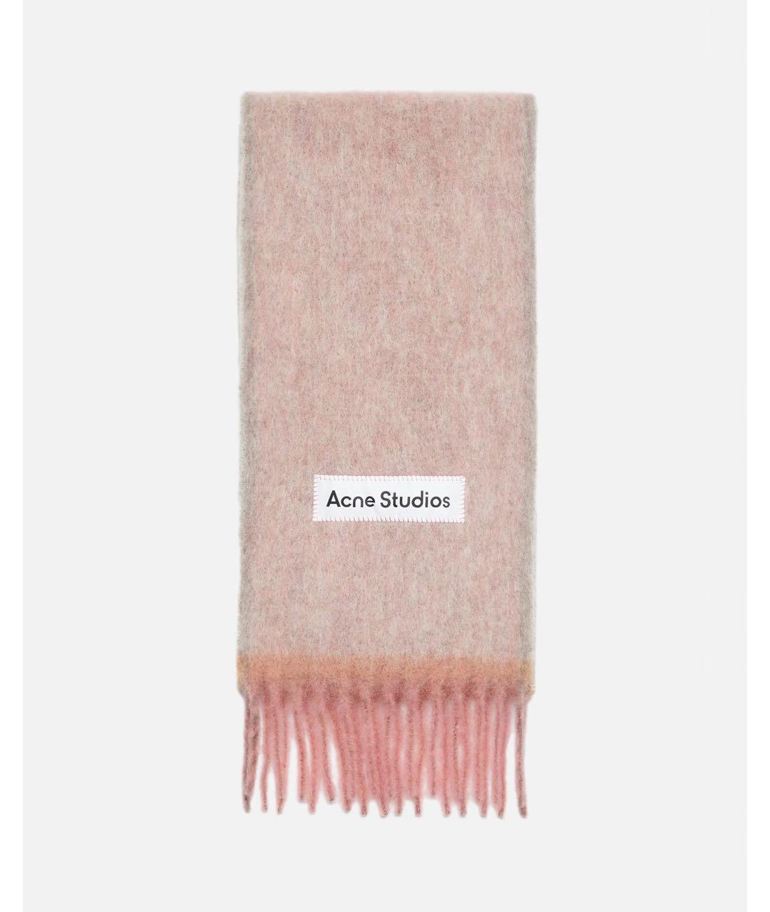 ACNE STUDIOS Розовый шерстяной шарф, фото 4