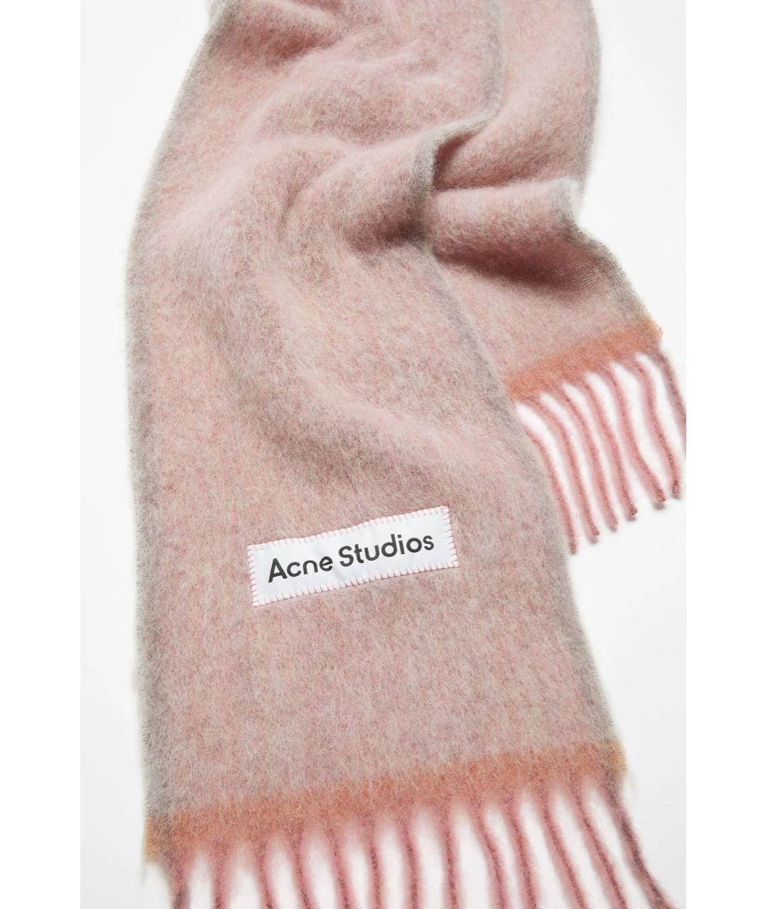 ACNE STUDIOS Розовый шерстяной шарф, фото 2
