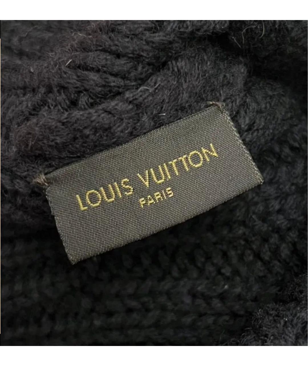 LOUIS VUITTON Черная шерстяная шапка, фото 3