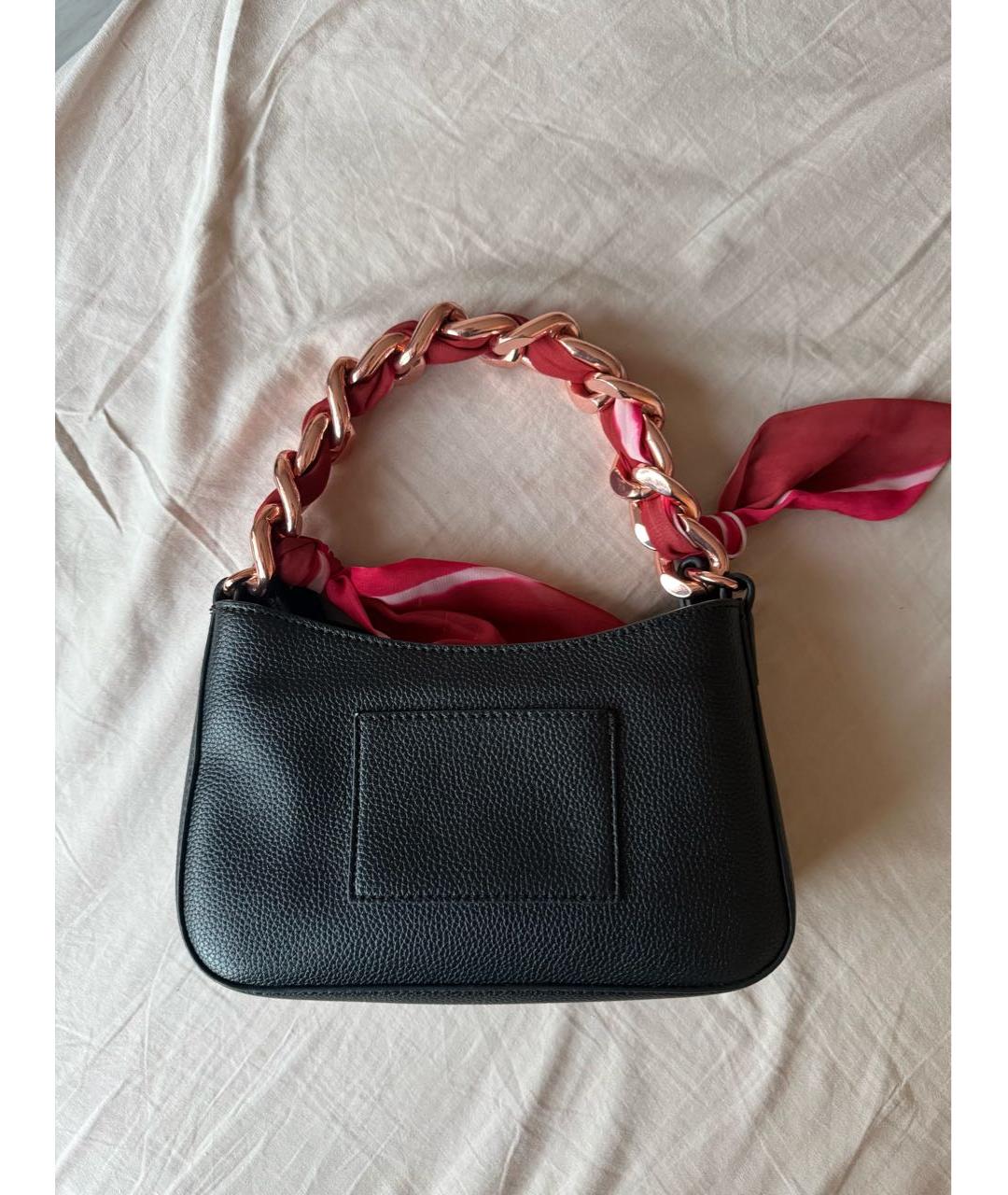ARMANI EXCHANGE Черная кожаная сумка через плечо, фото 3