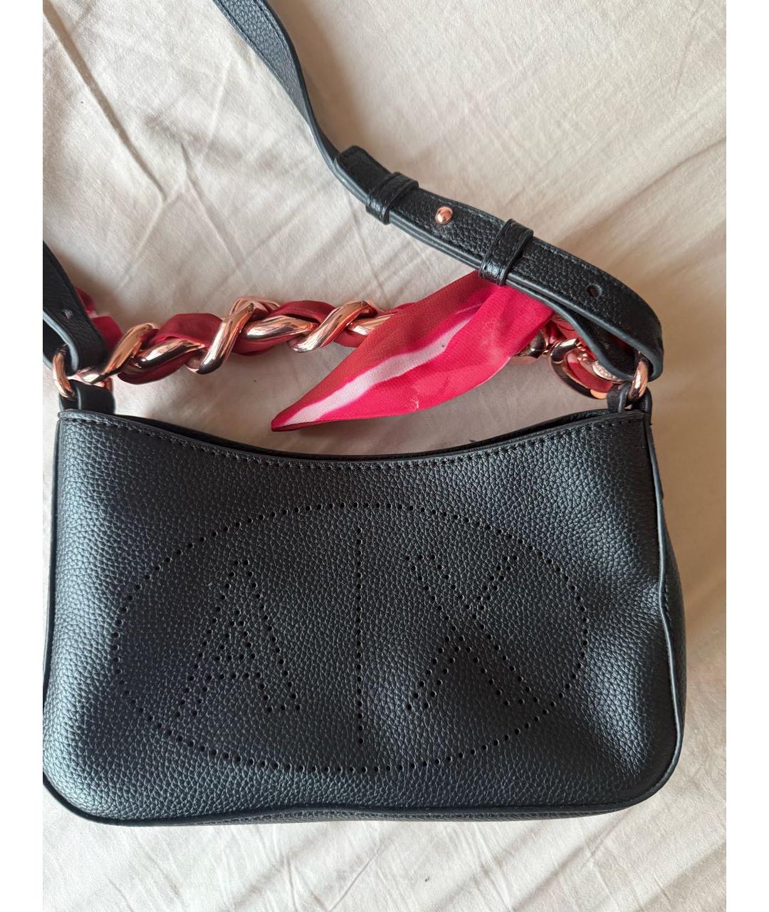 ARMANI EXCHANGE Черная кожаная сумка через плечо, фото 5