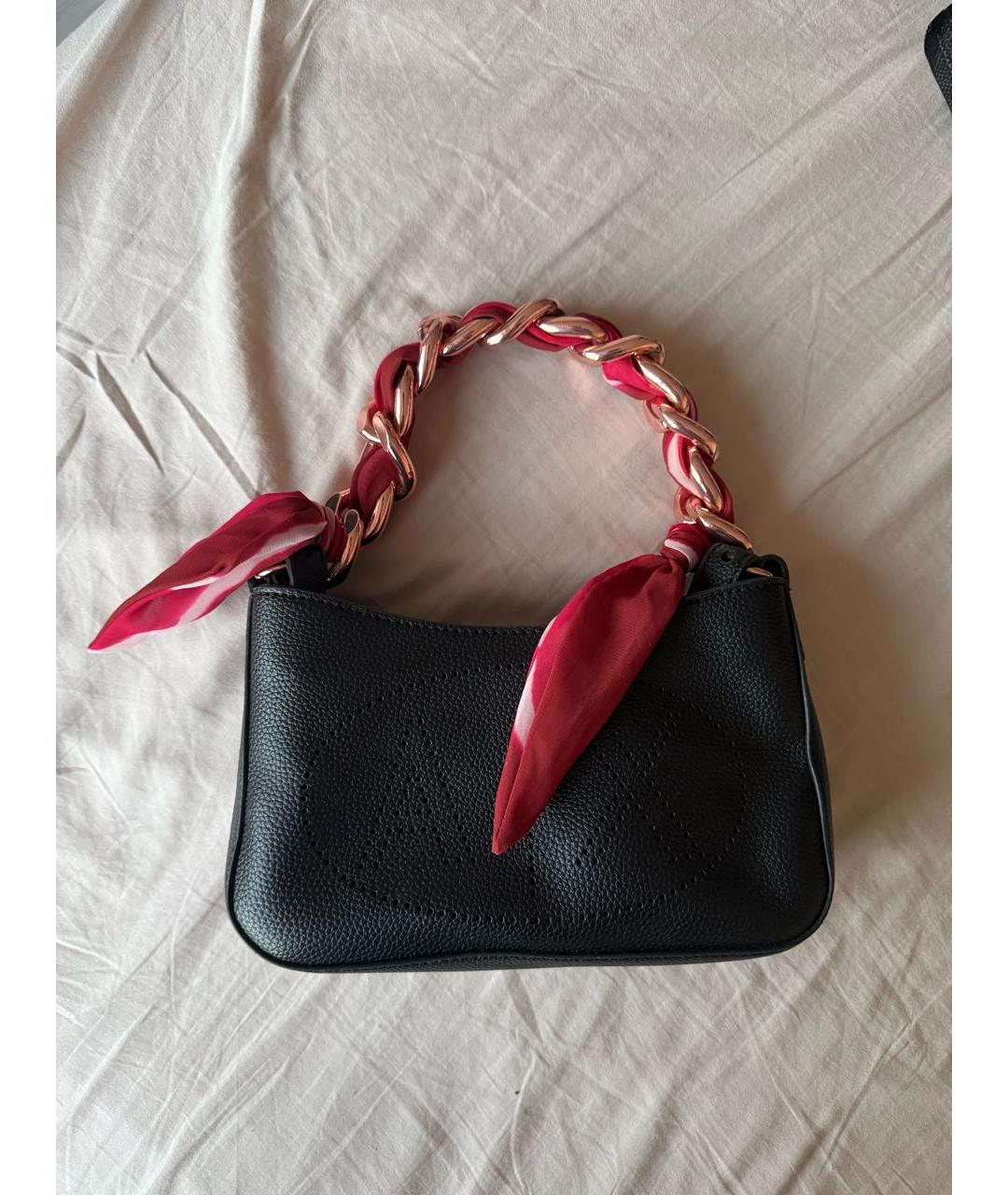 ARMANI EXCHANGE Черная кожаная сумка через плечо, фото 6