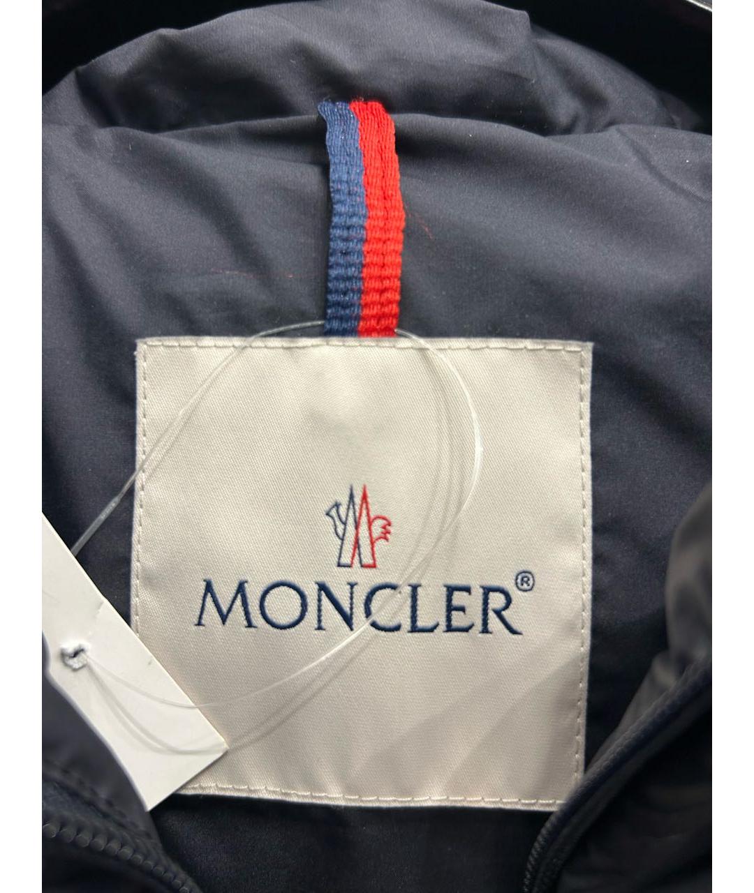 MONCLER Темно-синий полиэстеровый жилет, фото 8